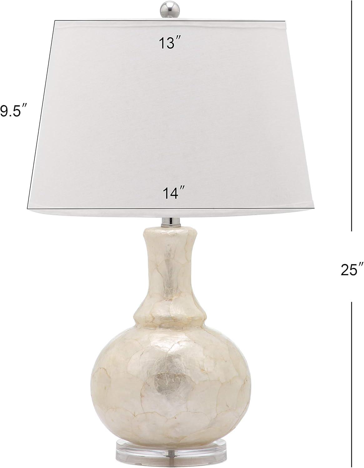 SAFAVIEH Shelley 25 in. H Coastal Gourd Table Lamp, White, Set of 2