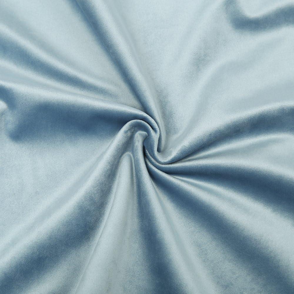 Velvet Soft Light Blue Decorative Square Throw Pillow Covers Set