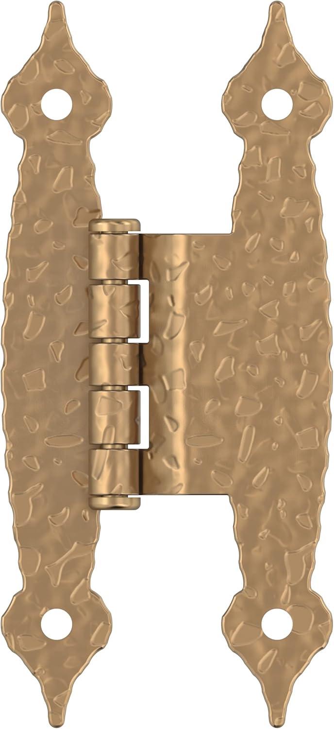 Amerock 3/8in (10mm) Offset Non-Self Closing Face Mount Champagne Bronze Cabinet Hinge - 1 Pair