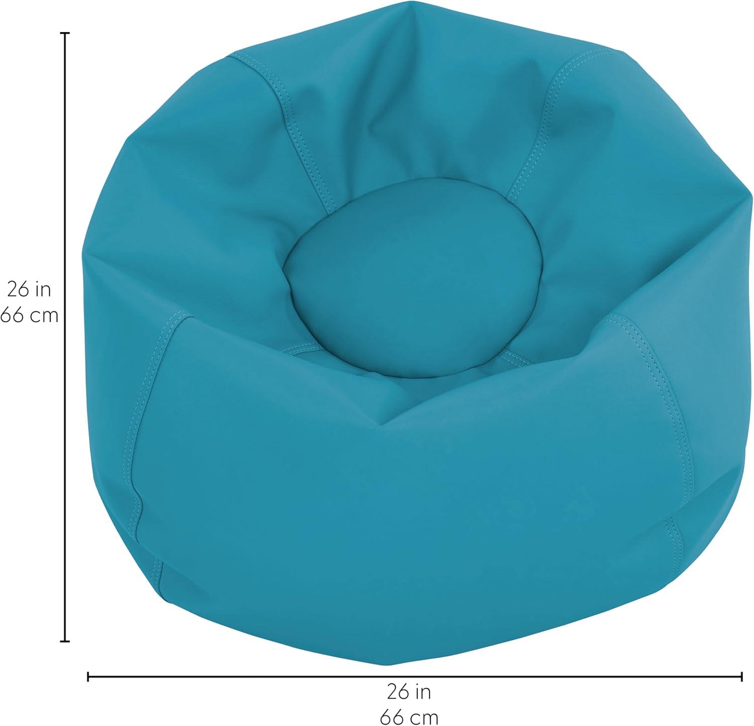 Factory Direct Partners 10477-TL SoftScape Classic 26" Junior Bean Bag Chair, Furniture for Kids, Libraries or Home - Teal