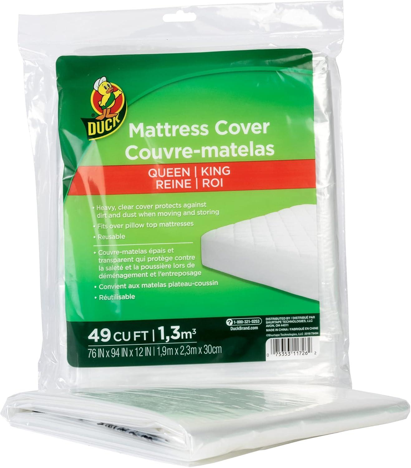 Duck Funda de Colchón Queen/King, 76 x 94 x 12 Pulgadas, Transparente