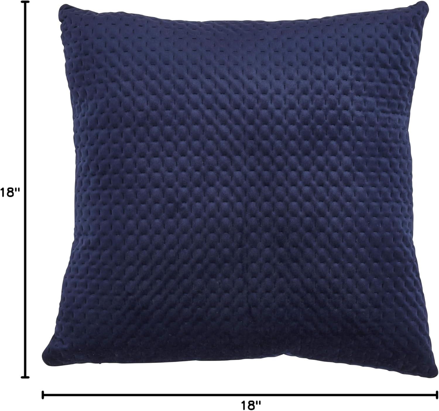 Navy Blue Velvet 18" Square Decorative Pillow