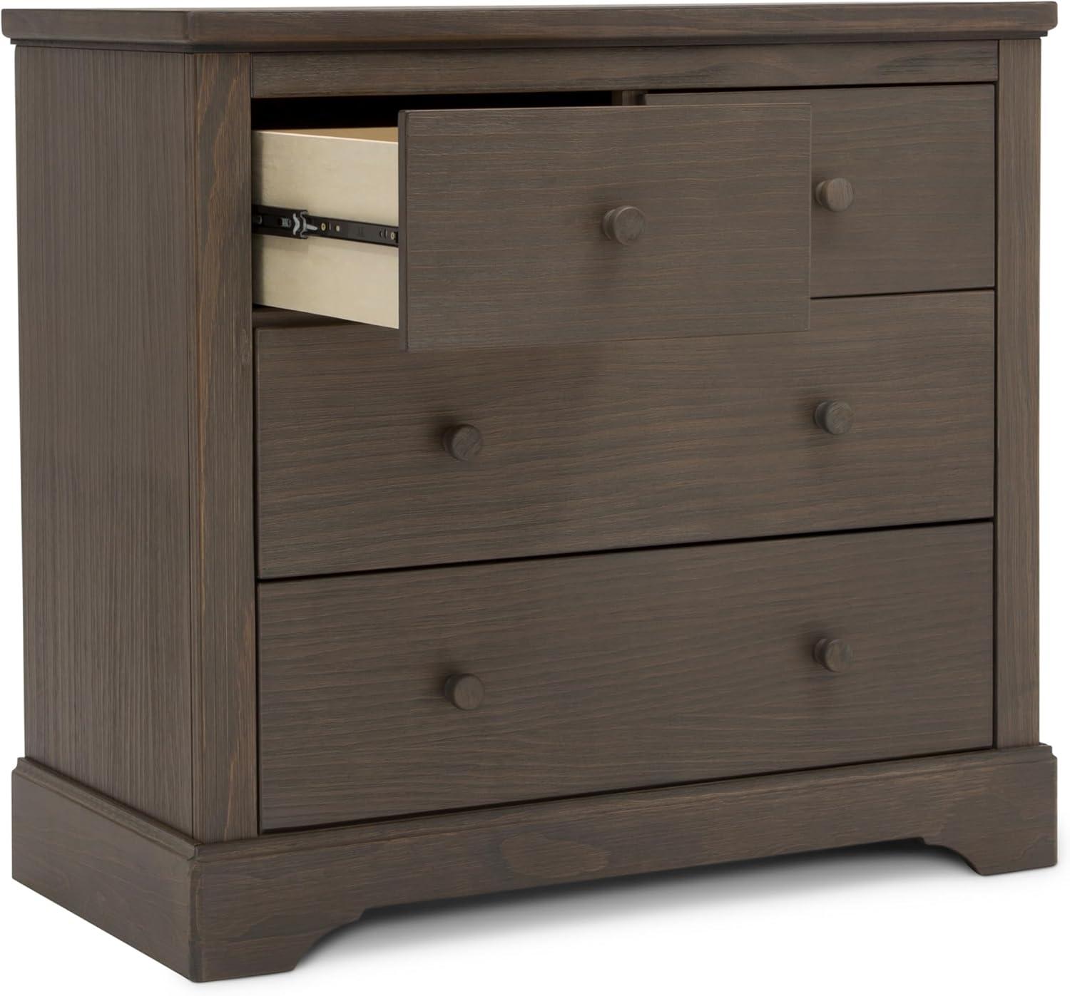 Simmons Kids' Paloma 4 Drawer Dresser with Changing Top and Interlocking Drawers - Rustic Gray