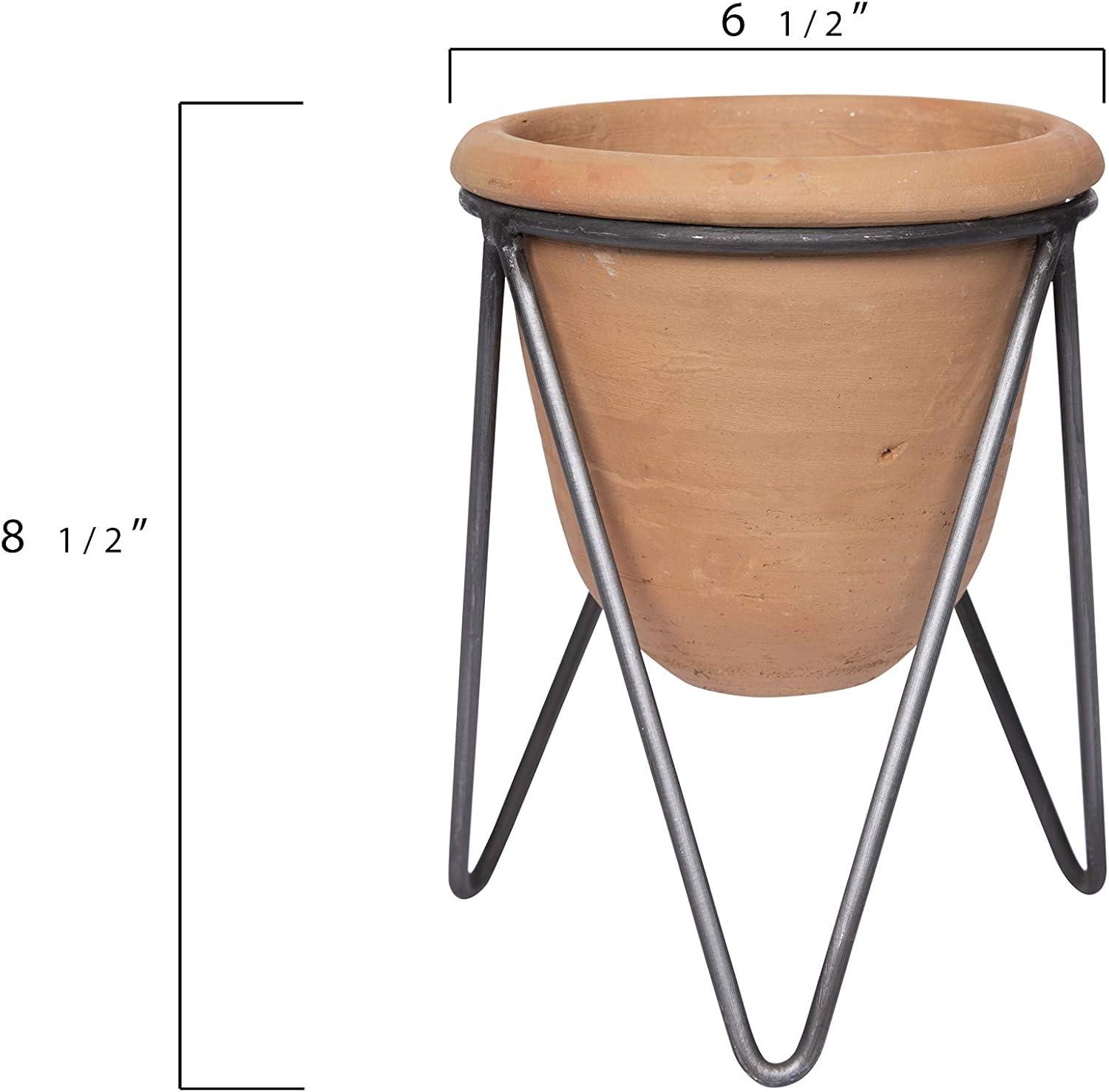 Terracotta Planter with Metal Stand