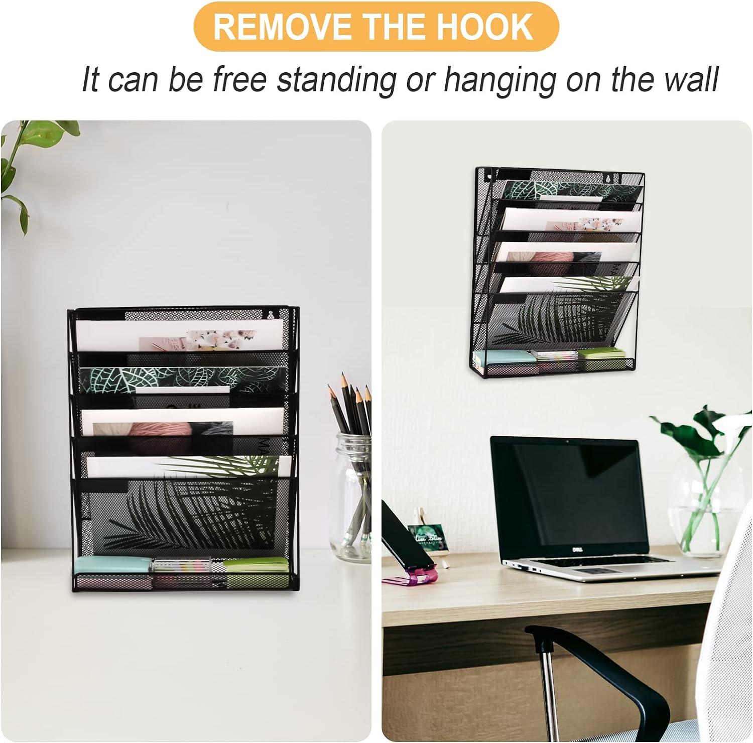 EASEPRES Hanging Organizer Cubicle File Holder - Wall Mount Storage, Office Cubical Accessories