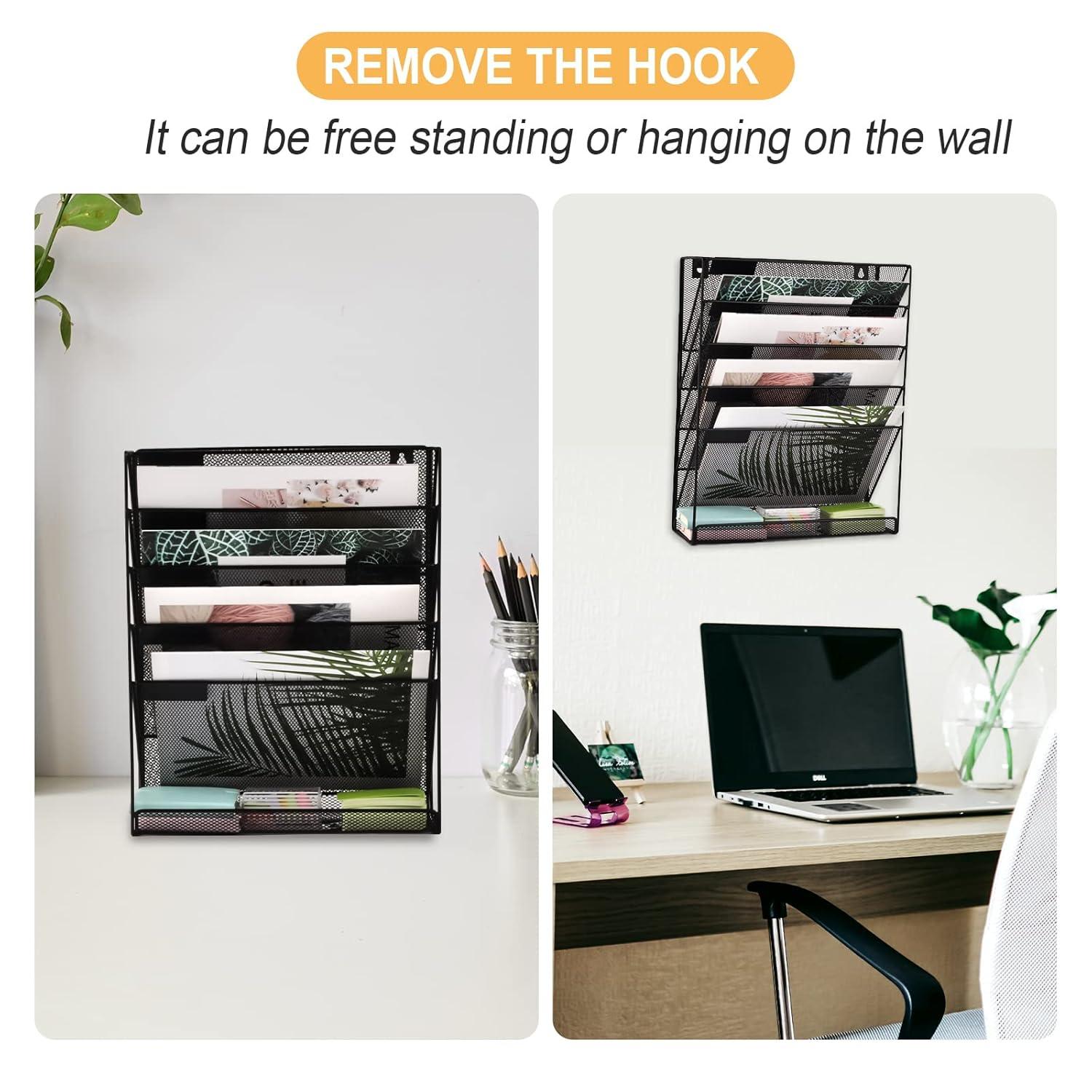 EASEPRES Hanging Organizer Cubicle File Holder - Wall Mount Storage, Office Cubical Accessories