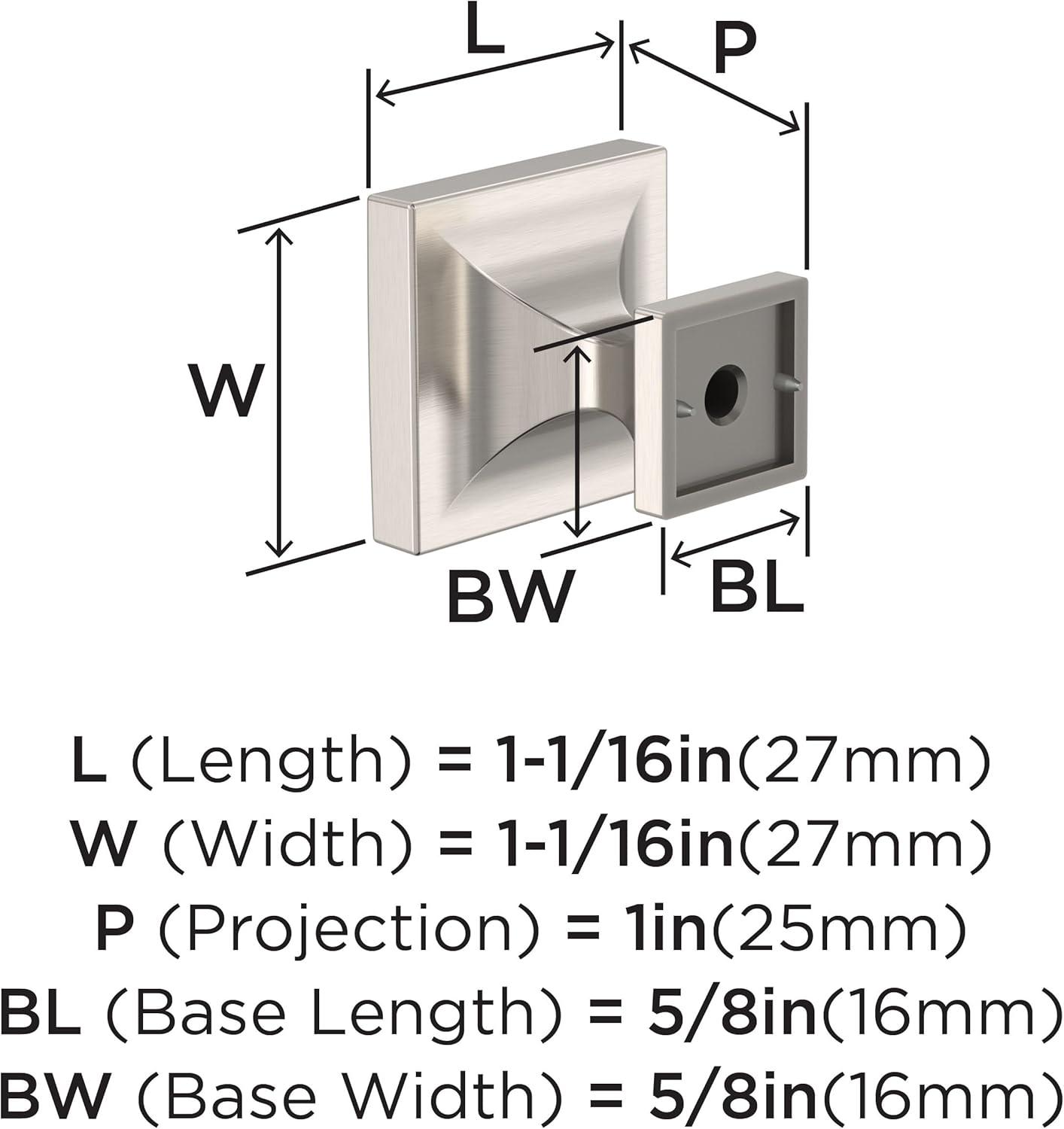 Pedestal 1-1/16" Square Knob Multipack