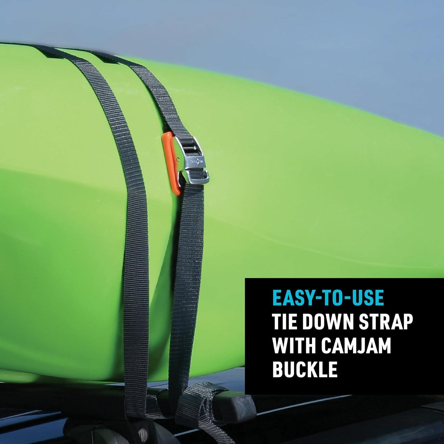 Nite Ize CamJam Tie Down Strap - Tie Down Ratchet Straps - Straps for Trucks & Cars - Tie Downs for Luggage, Camping Gear & Other Loads - Moving Supplies - 6 ft Strap, Blue (Pack of 1)