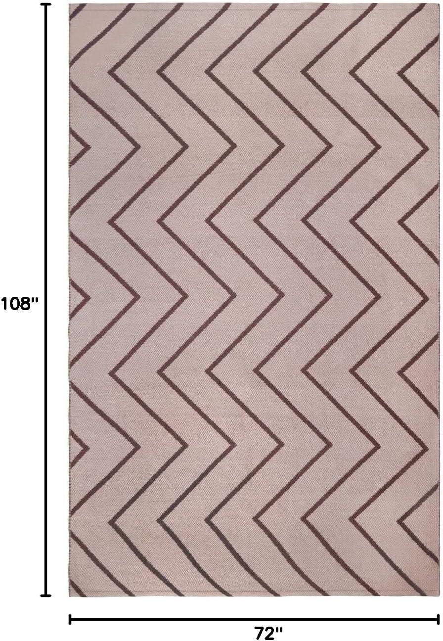 Kent Modern Chevron Zig-Zag Indoor/ Outdoor Area Rug By Haus & Home Beige