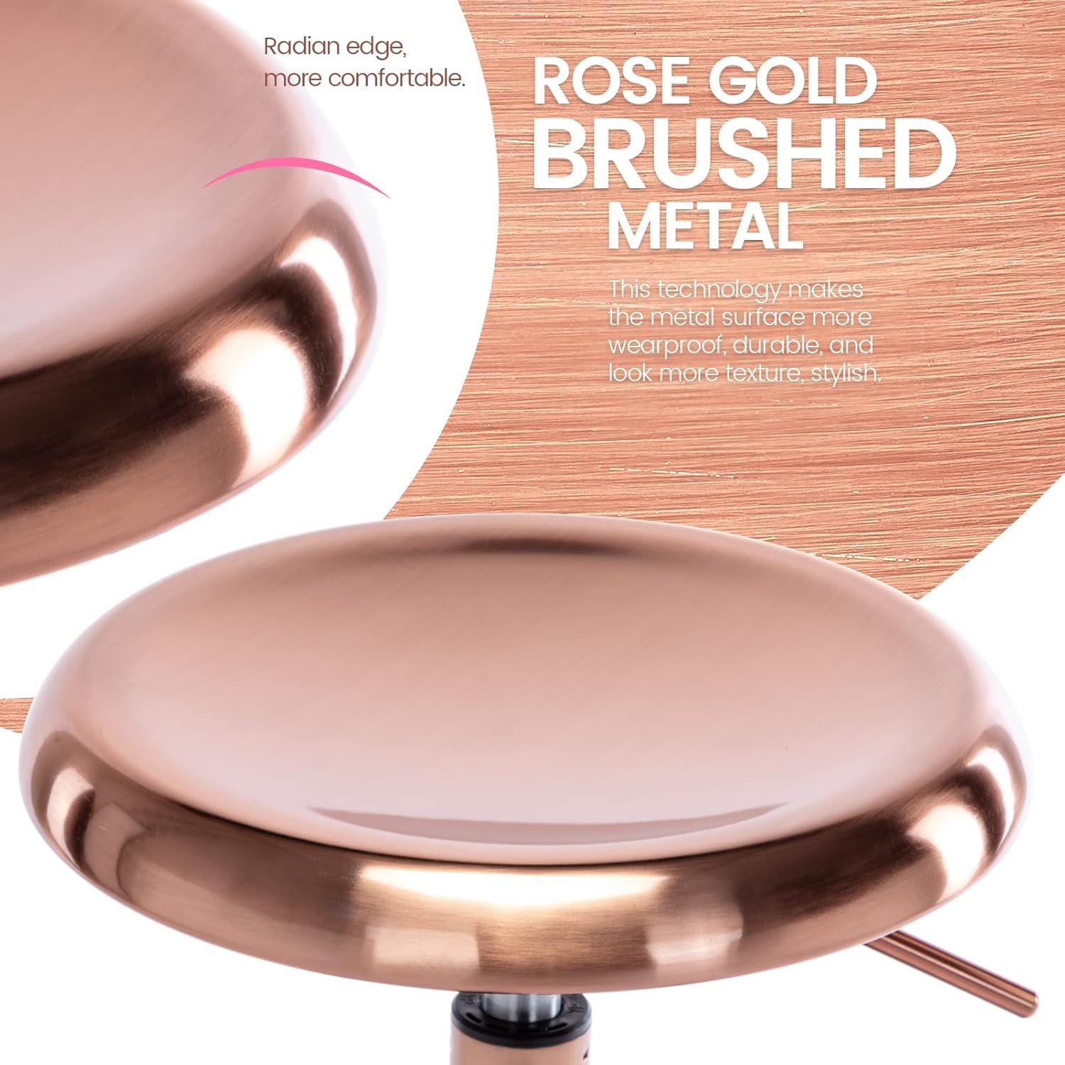 Brage Living 29-32.5 Inch Industrial Adjustable Bar Stool, Swivel Round Seat Metal Barstool with Legs, Backless Heavy Duty Airlift Bar Chair for Kitchen Dining Pub Cafe (Black)