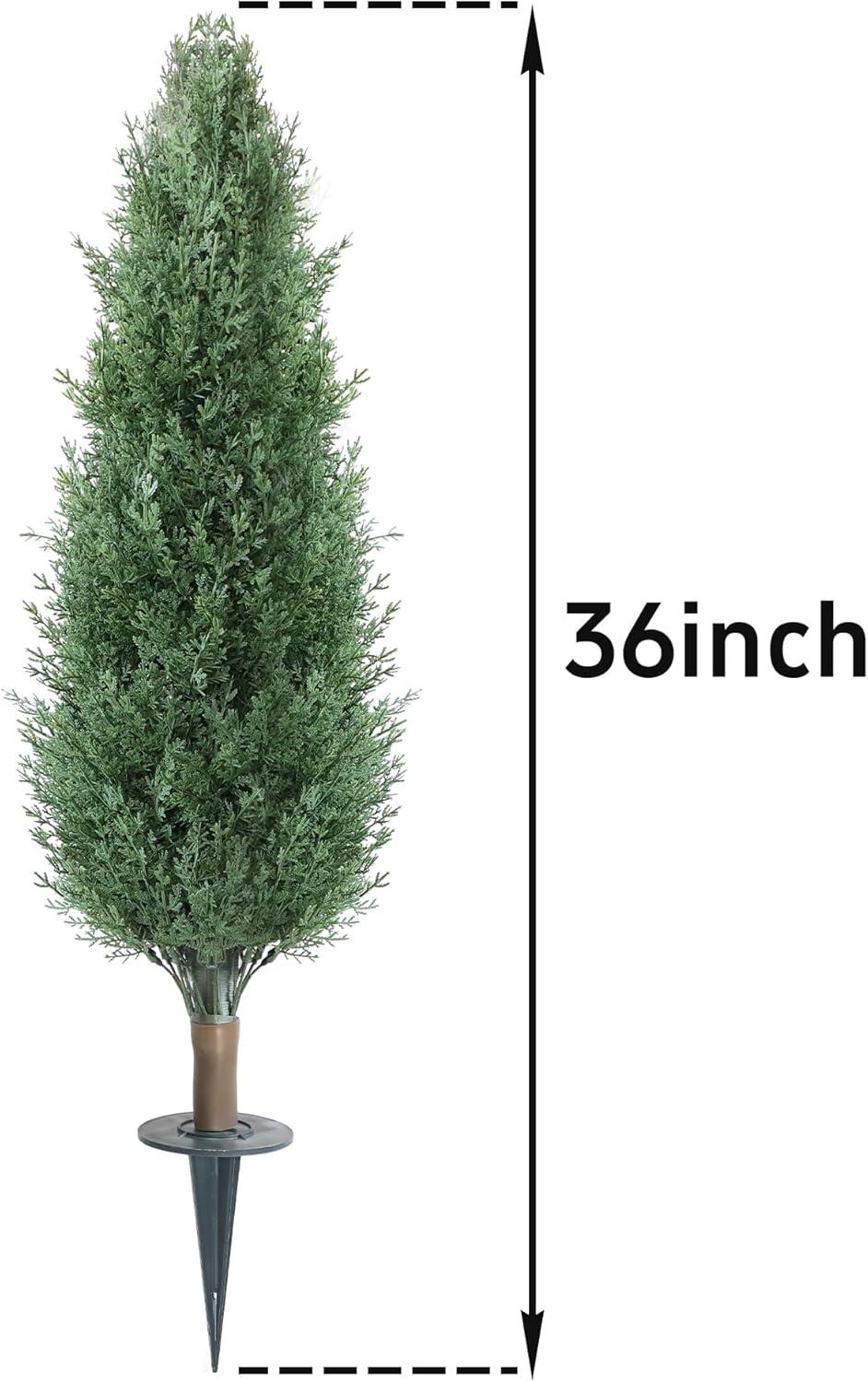 3ft Artificial Topiary Trees Set of 2, Faux Boxwood Tree for Outdoor Decor, Topiaries Plants Artificial Outdoors for Front Door Patio Garden C38