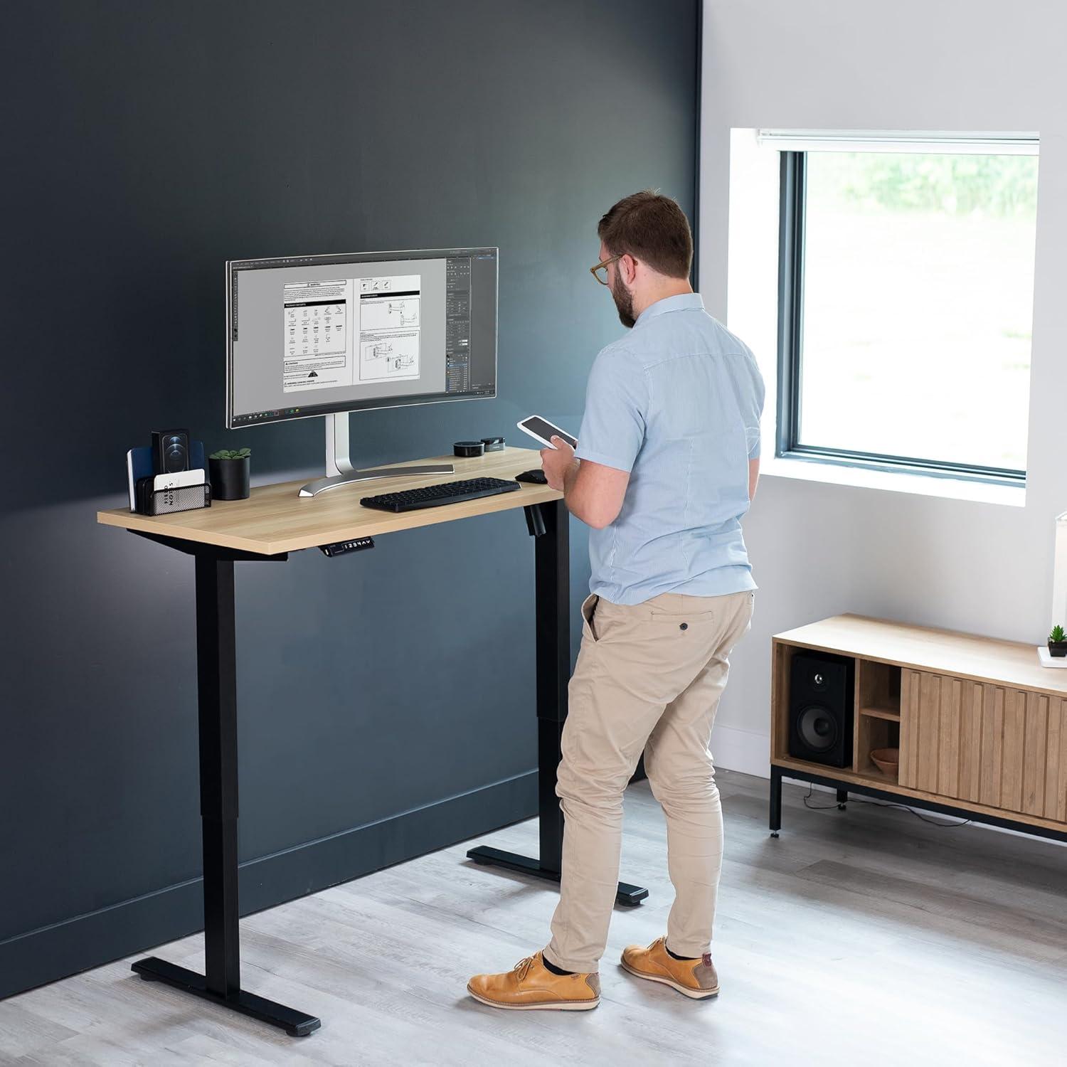 VIVO 55" x 24" Square Corner Table Top for Standing Desk Frames, Top Only, TOP55B-S series