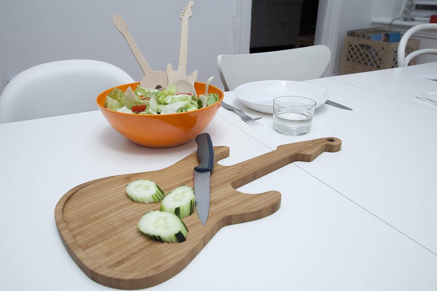 Kikkerland Bamboo Guitar Cutting Board
