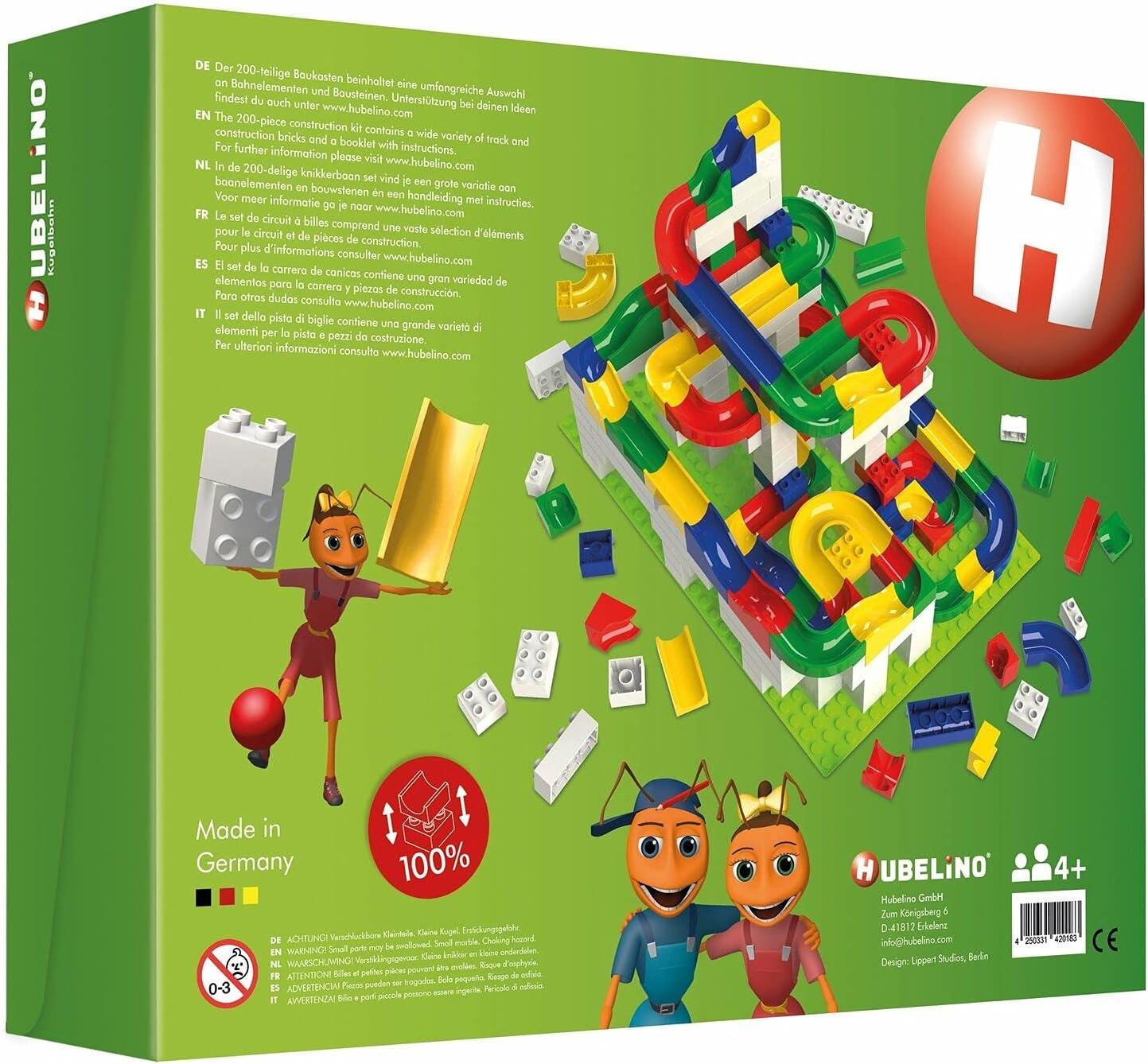 Hubelino Marble Run - 200-Piece Big Building Box