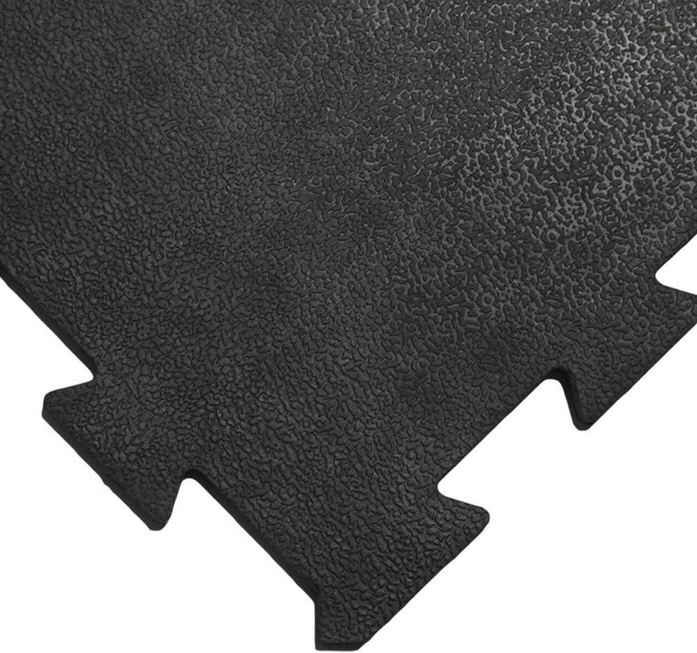 Black Interlocking Rubber Gym Tiles, 24 x 24 Inches, 4-Pack