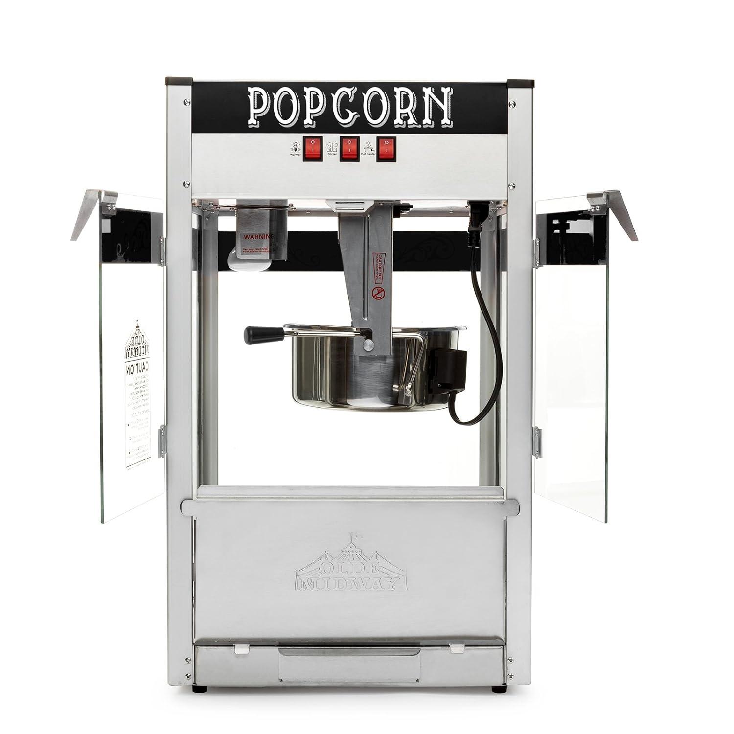Olde Midway Olde Midway Tabletop Popcorn Machine, Popcorn Machine Stand / Cart