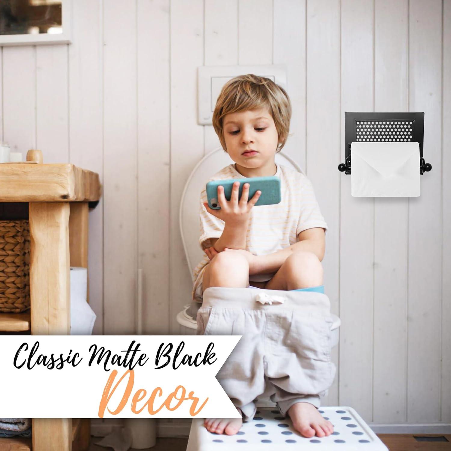 Wall Mount Rustic Toilet Paper Holder with Hole Punch Detail