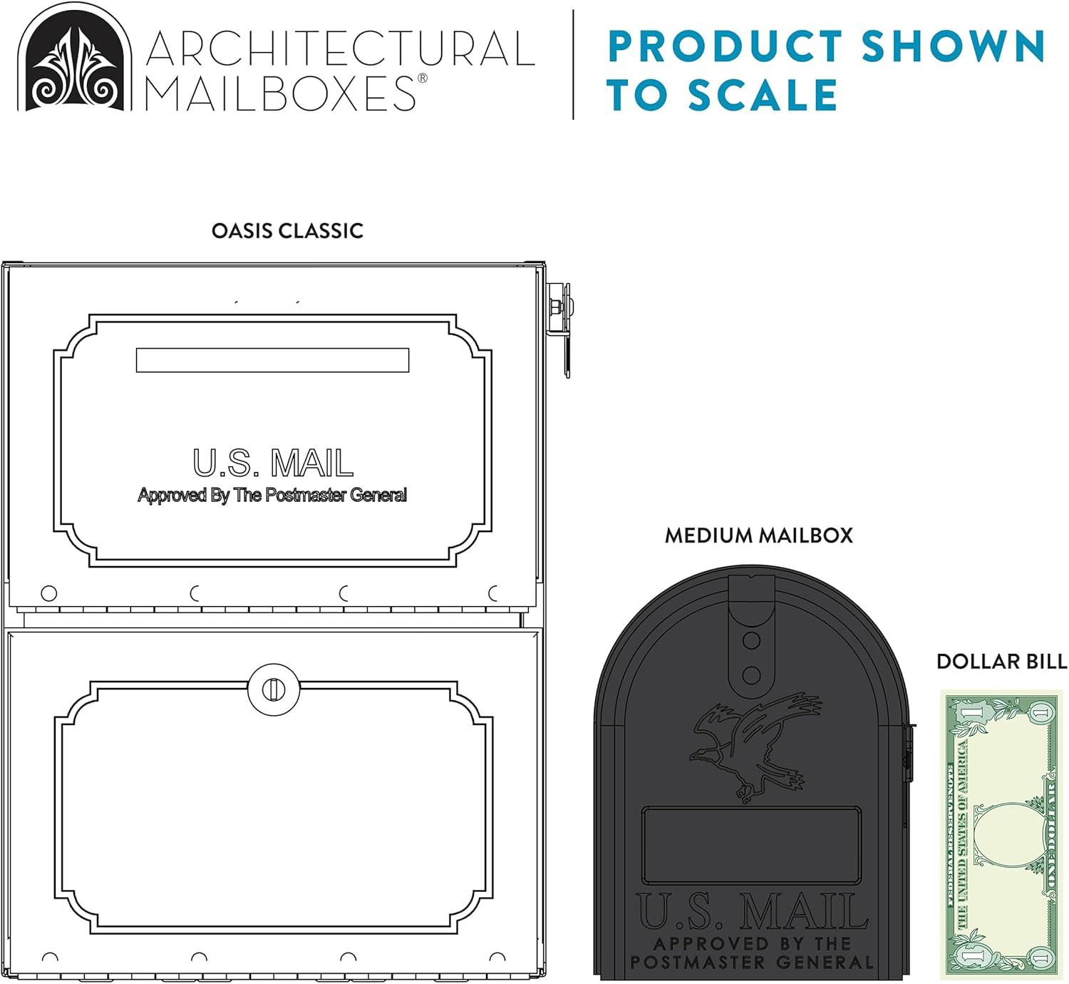 Architectural Mailboxes Oasis Classic Large High Security Parcel Mailbox, White