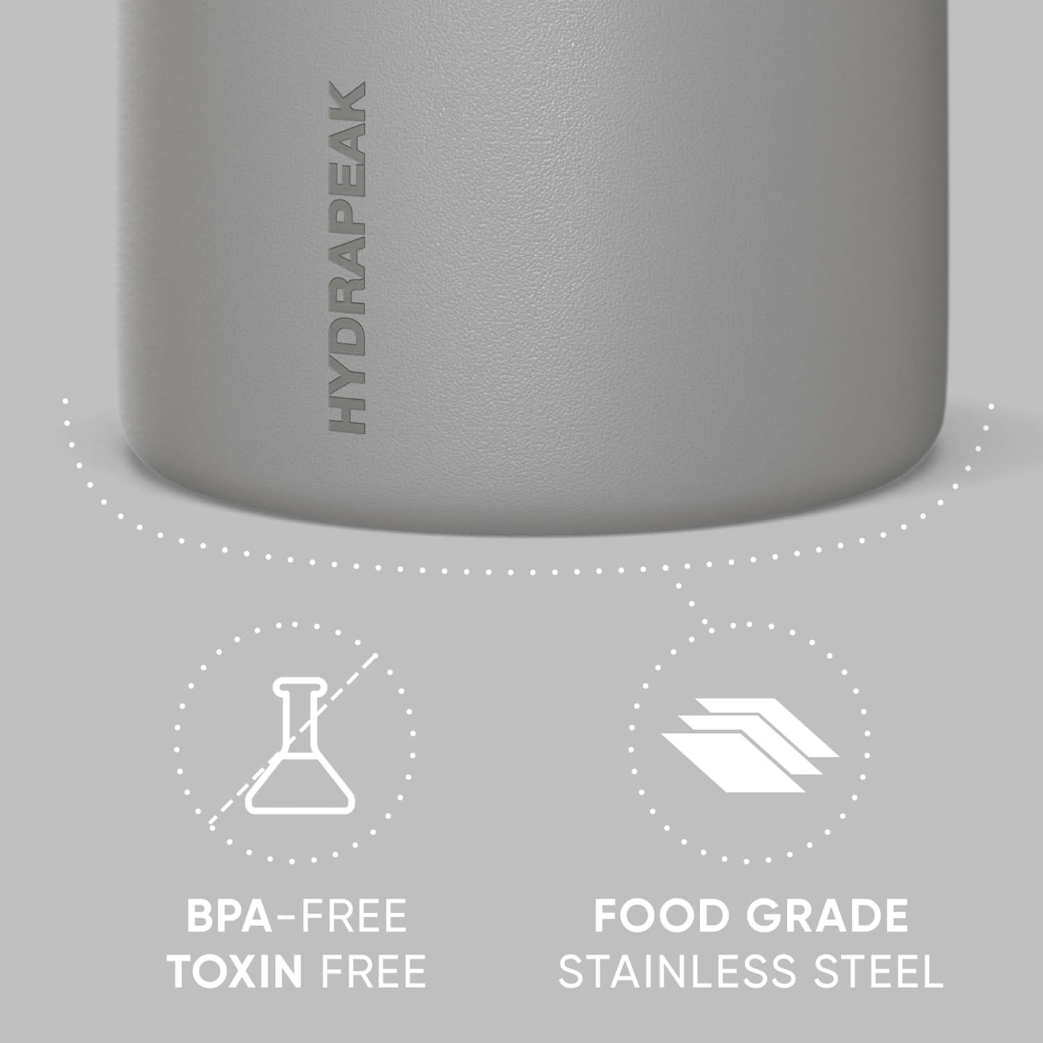 Hydrapeak 32 Oz Stainless Steel Vacuum Insulated Wide Mouth Leak-proof Thermos Food Jar For Hot And Cold, 10 Hours Hot 16 Hours Cold (Gray)