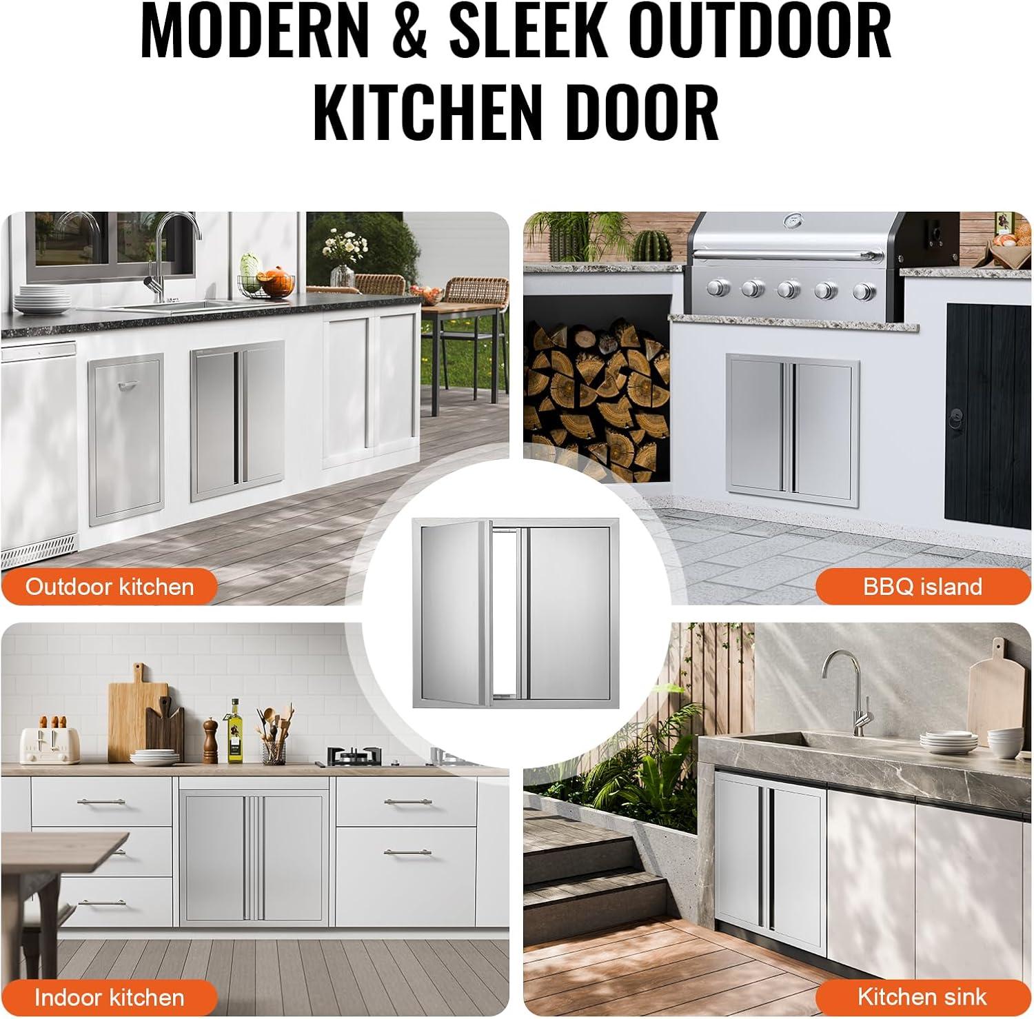 VEVOR 26x24 Inch BBQ Island Access Door Outdoor Kitchen Door Stainless Steel