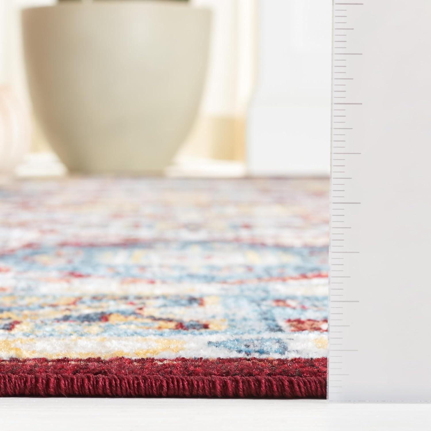 Bayside BAY102 Power Loomed Area Rug - Blue/Red - 5'3"x7'6" - Safavieh.