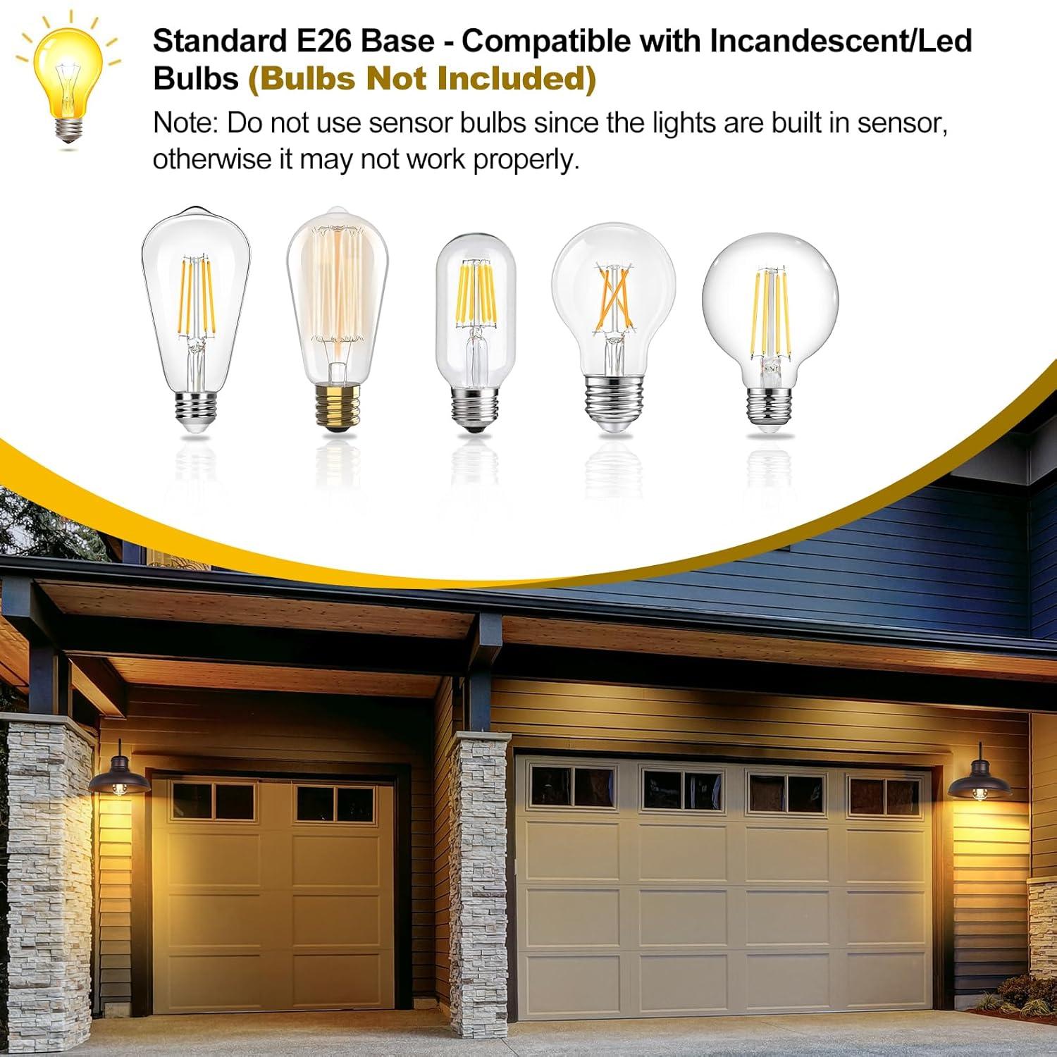 VIANIS Dusk to Dawn Barn Lights, 2 Pack Brown Gooseneck Outdoor Light Fixture, Farmhouse Outdoor Wall Lights for House, Porch, Entryway, Garage