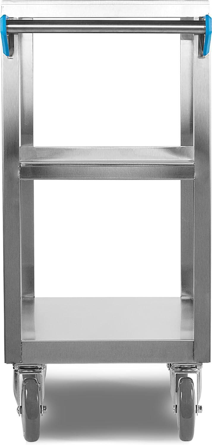 Carlisle Stainless Steel 3-Shelf Utility Cart with Raised Edges