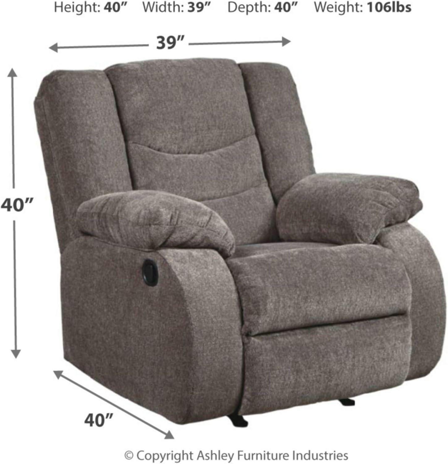 Signature Design by Ashley Tulen Rocker Recliner in Gray