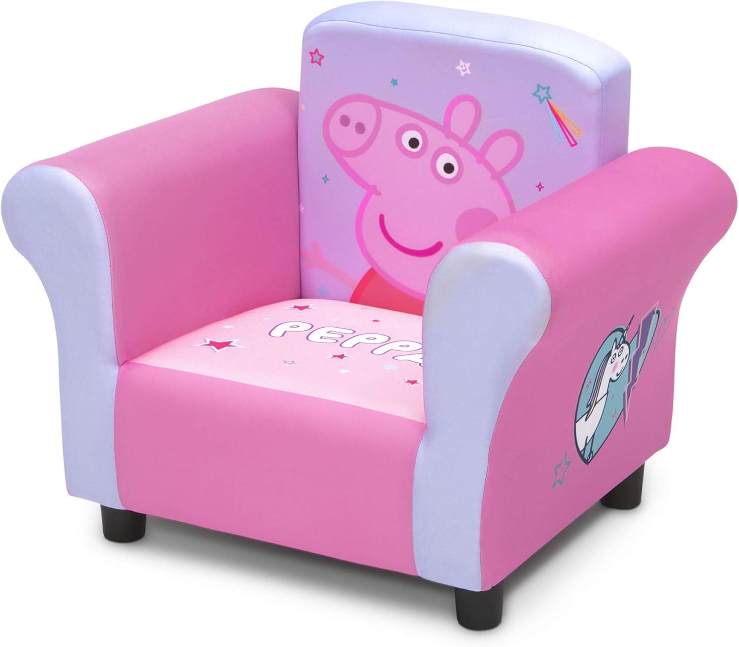 Enchanted Unicorn Pink and Wood Toddler Reading Chair