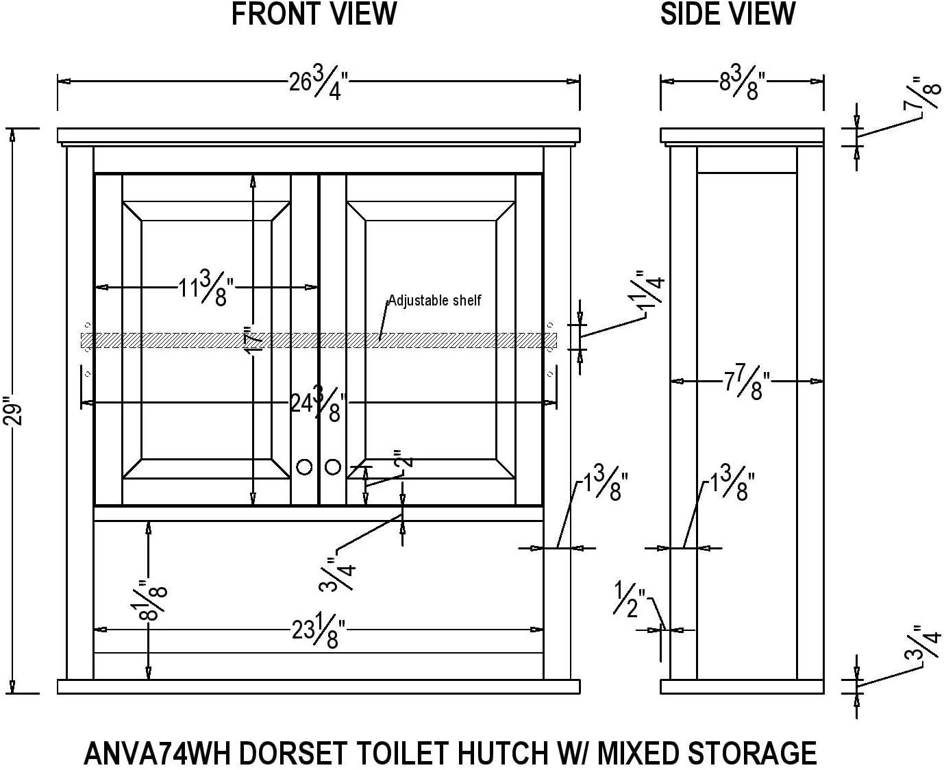 29"x27" Dorset Wall Mounted Bath Storage Cabinet White - Alaterre Furniture