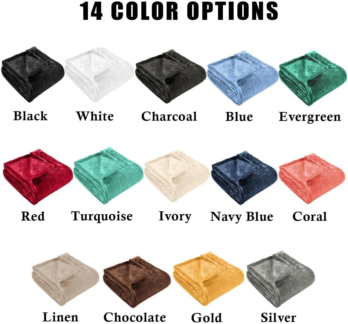 Superior Superior Solid Polyester Reversible All-Season Fleece Throws Blanket