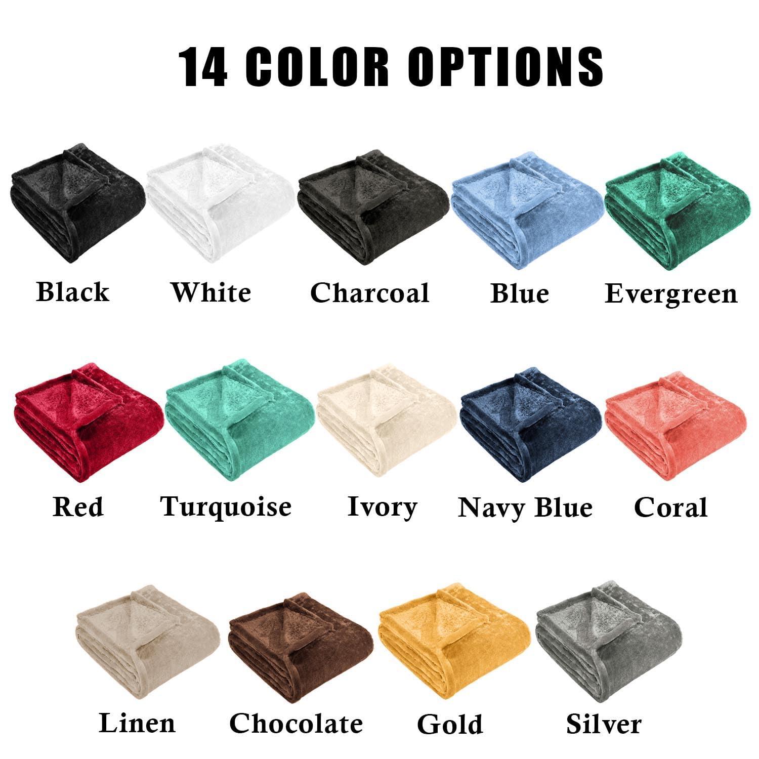 Superior Superior Solid Polyester Reversible All-Season Fleece Throws Blanket