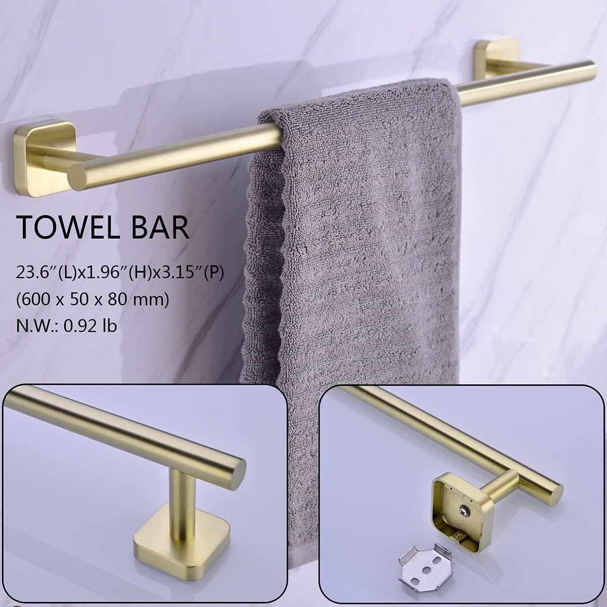 Brushed Gold Stainless Steel 4-Piece Bathroom Hardware Set