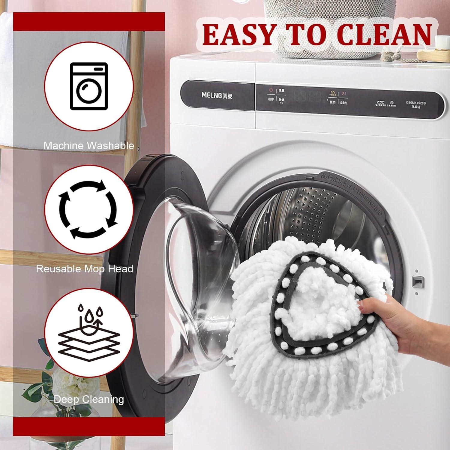 6 Pack Spin Mop Refill - Replacement Head Compatible with O cedar, Microfiber Spin Mop Refills,clean the floor. Easy Floor Cleaning Mop Head Replacement - Bonison