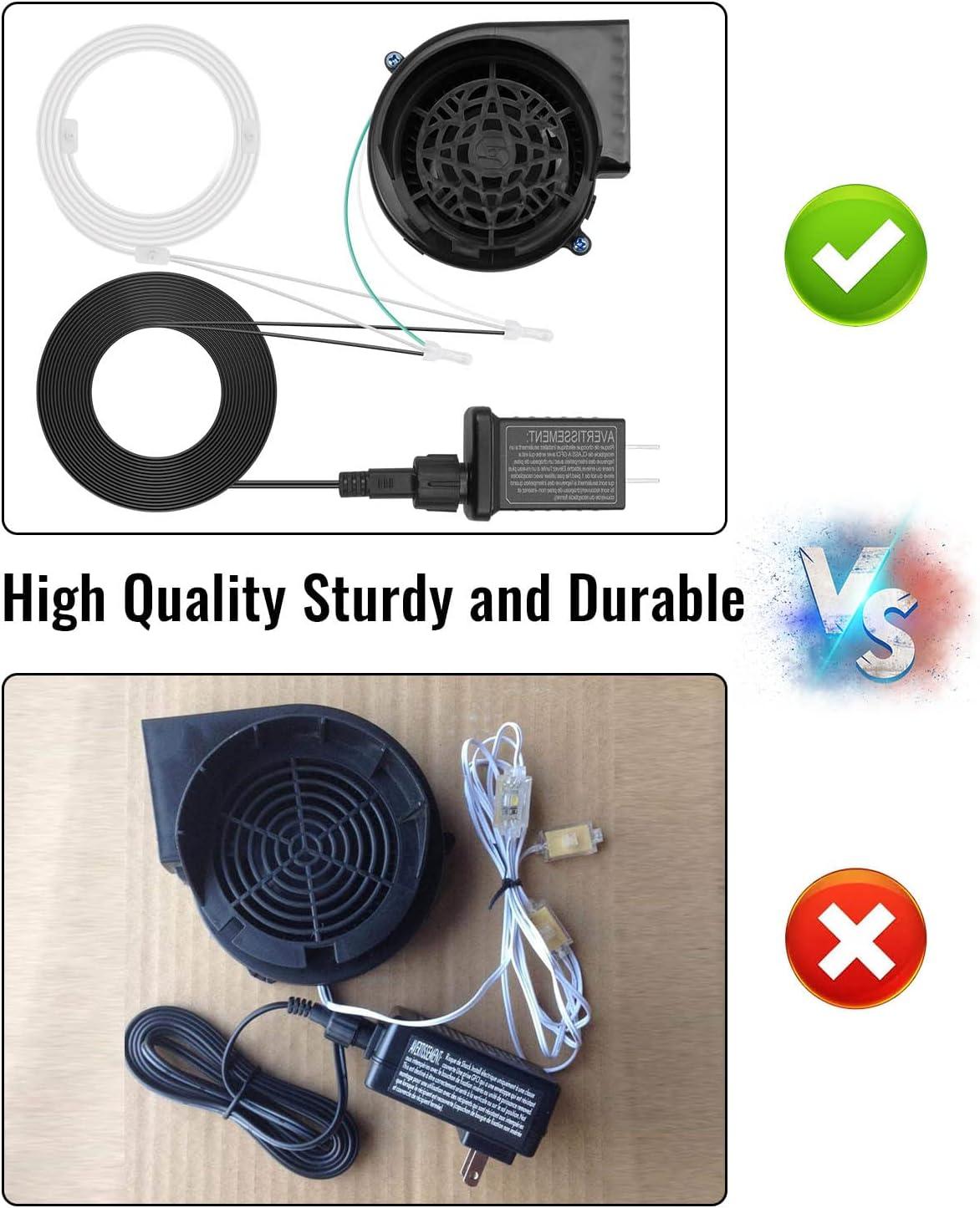 Air Blower for Inflatables Replacement Fan Blower Motor for Garden Yard Christmas Inflatable Decorations, Portable Fan Blower for Bouncy Castle, with 3 LEDs Lig & 1 12V/ 1.0A Adapter