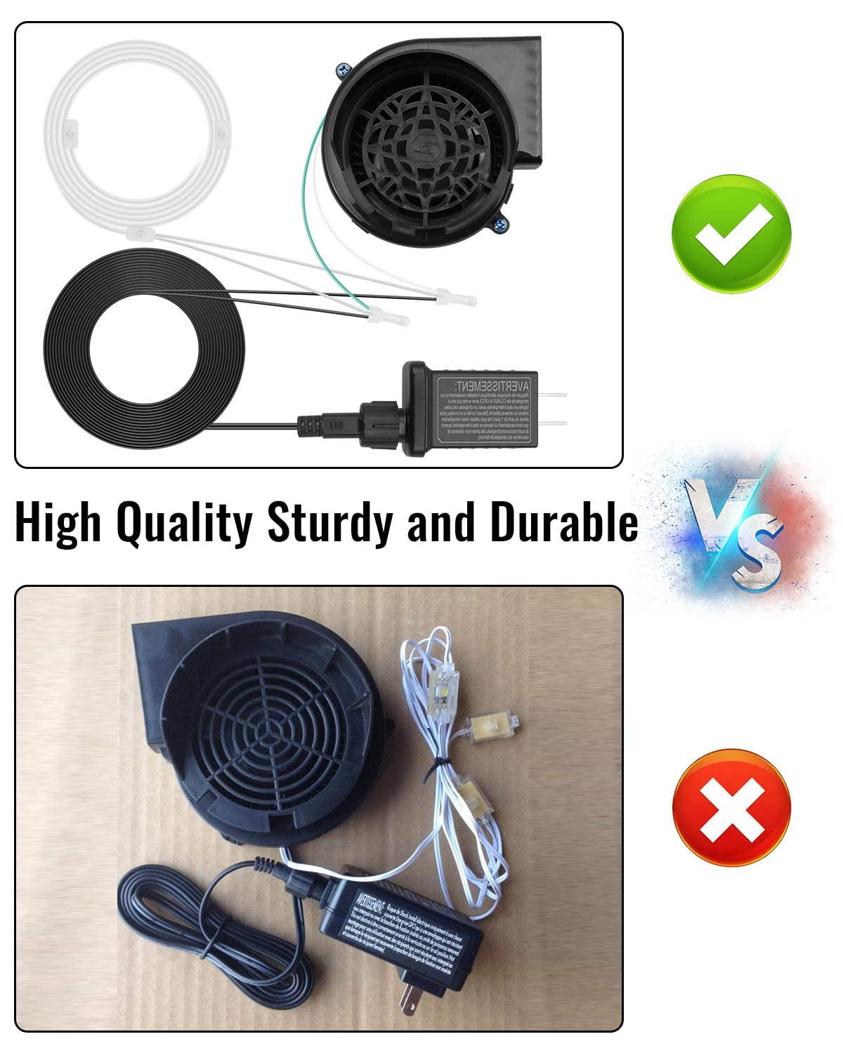 Air Blower for Inflatables Replacement Fan Blower Motor for Garden Yard Christmas Inflatable Decorations, Portable Fan Blower for Bouncy Castle, with 3 LEDs Lig & 1 12V/ 1.0A Adapter
