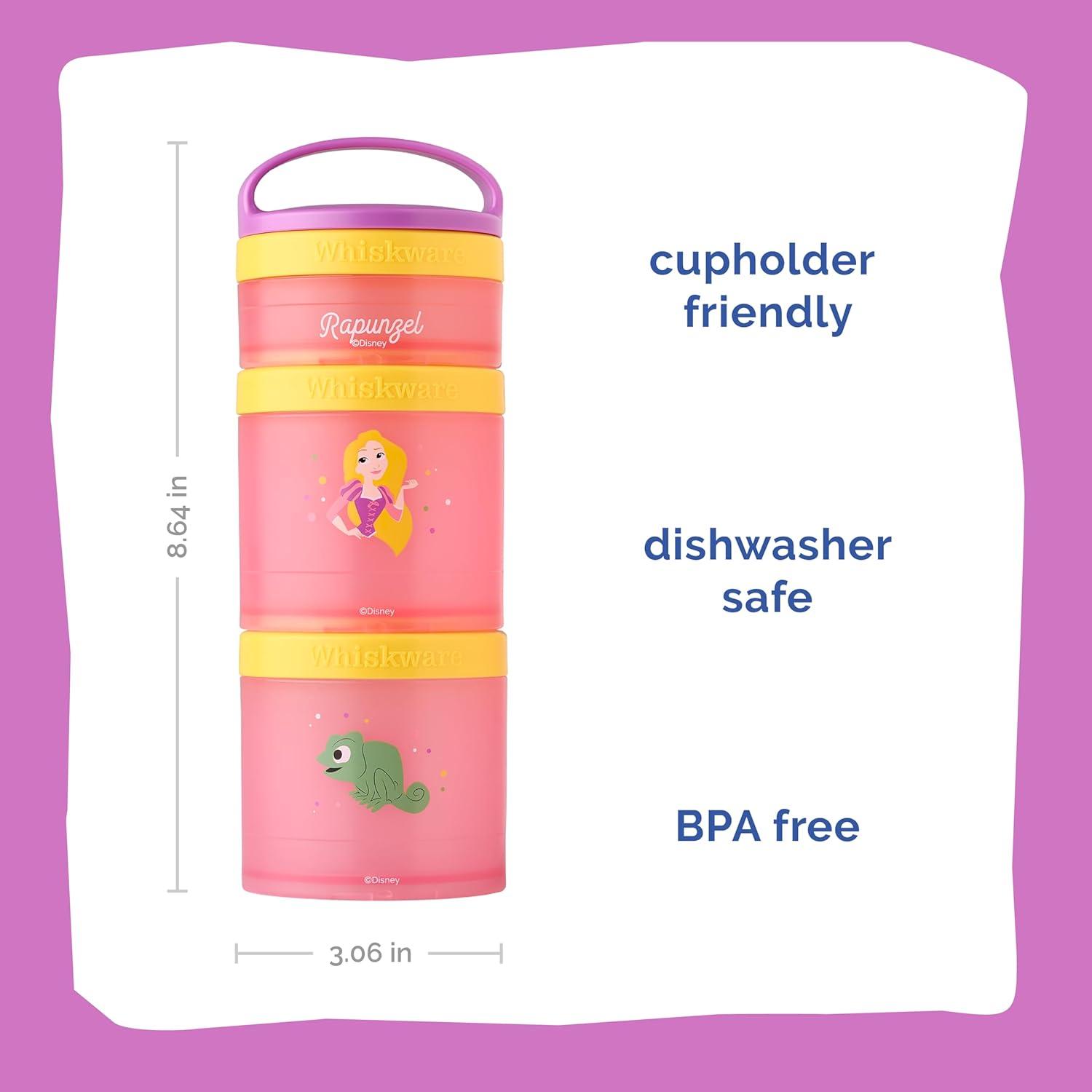 Whiskware Disney Stackable Snack Pack Containers Rapunzel & Pascal Plastic Food Storage