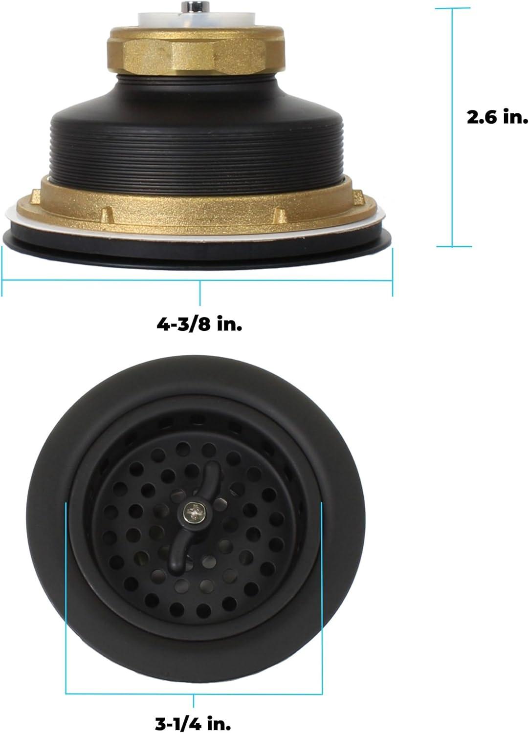 Kitchen Sink Drain Assembly with Twist Lock Basket Strainer