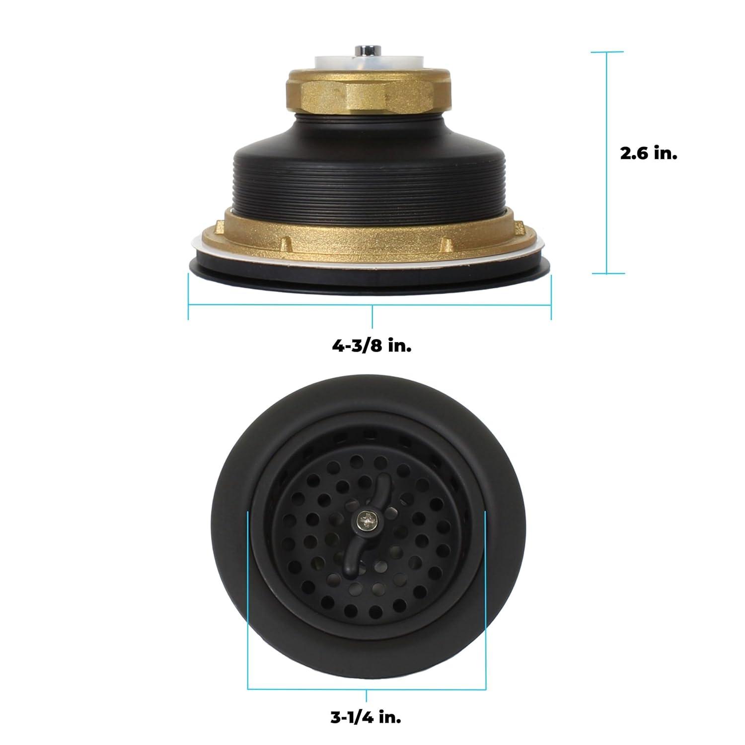 Kitchen Sink Drain Assembly with Twist Lock Basket Strainer