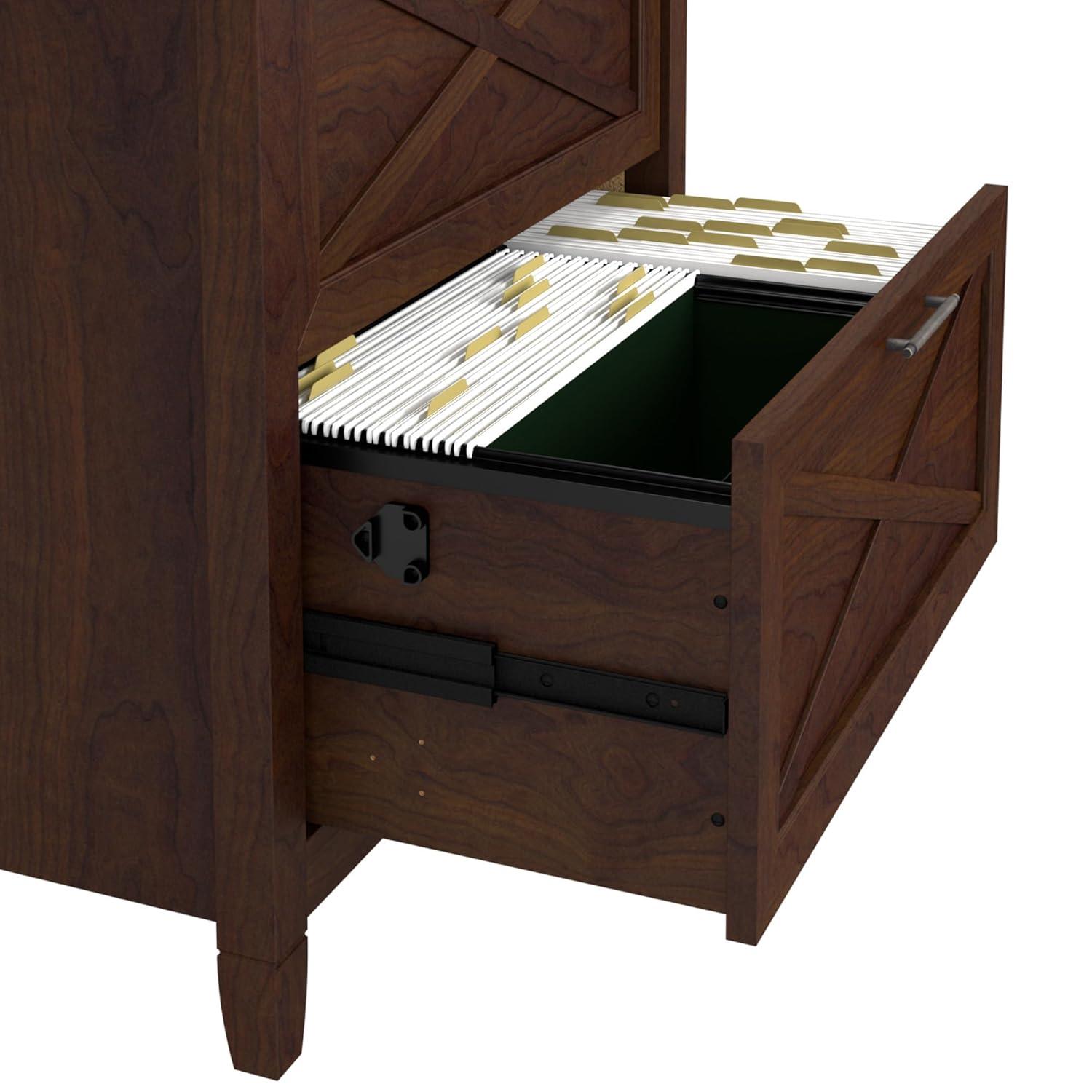 2 Drawer Key West File Cabinet Bing Cherry - Bush Furniture: Wood Composite, MDF Frame, 30"H x 30"W