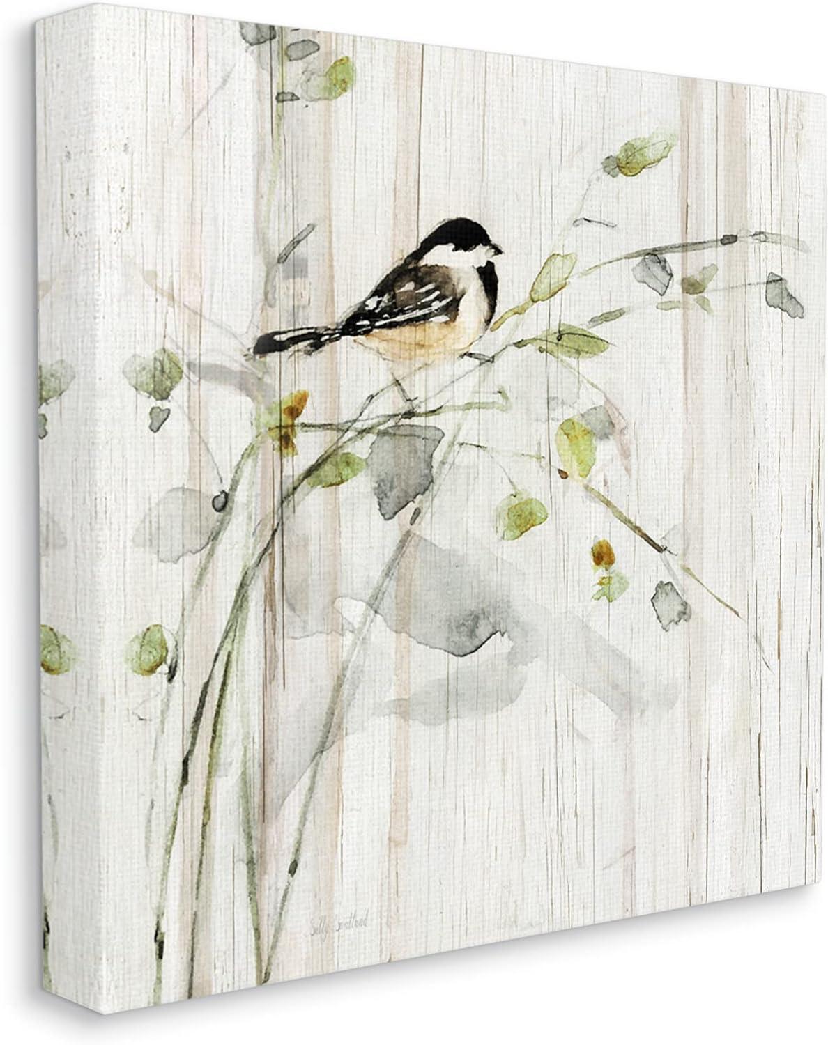 Stupell Industries Au-851-Canvas " Bird Perched Birch Pattern " by Danita Delimont Painting Print