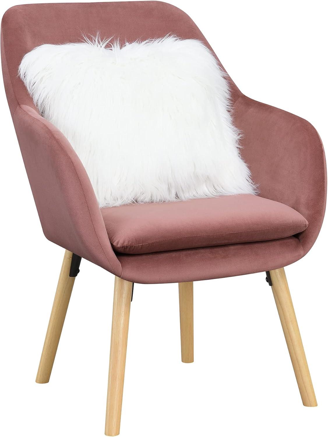 Convenience Concepts Take a Seat Charlotte Accent Chair, Blush Velvet