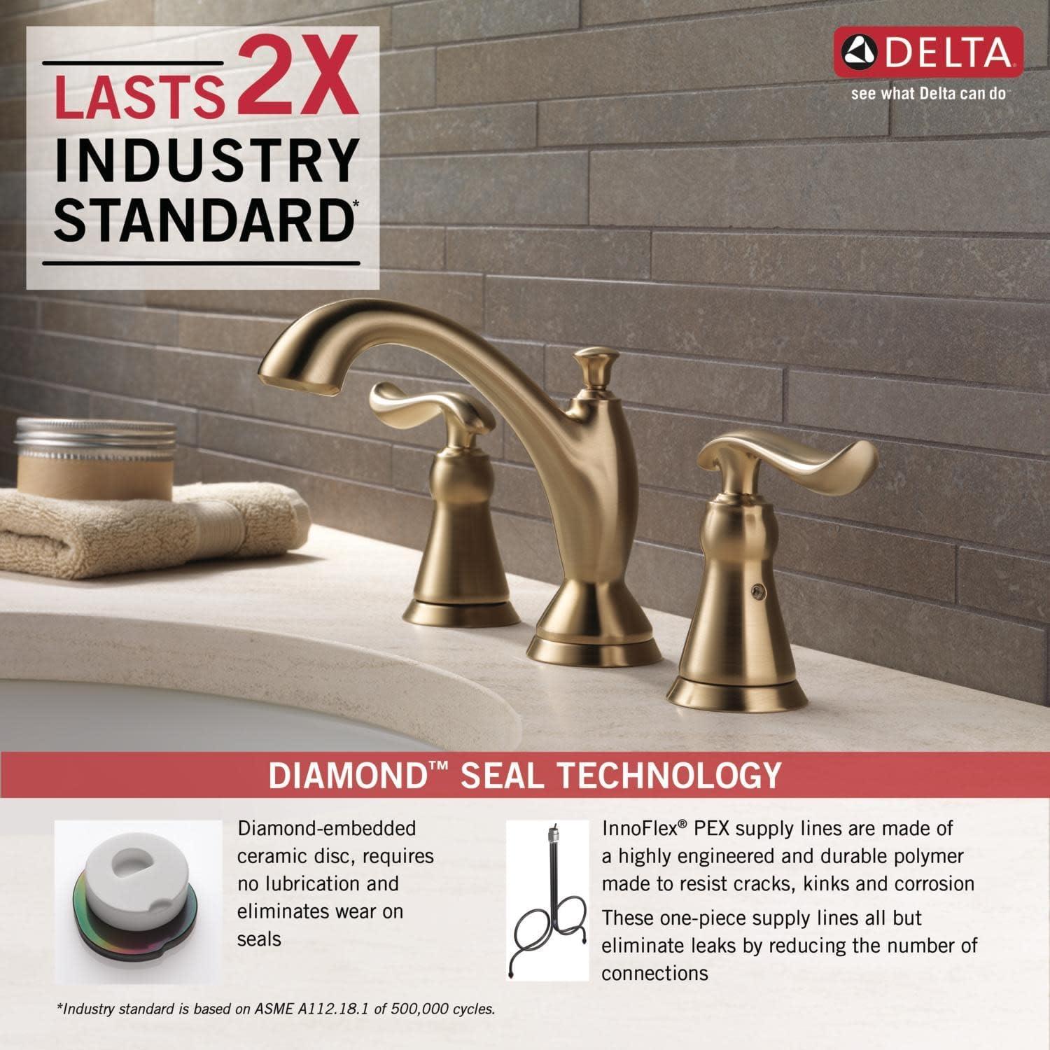 Linden Widespread Bathroom Faucet 3 Hole, 2-handle Bathroom Sink Faucet with Drain Assembly