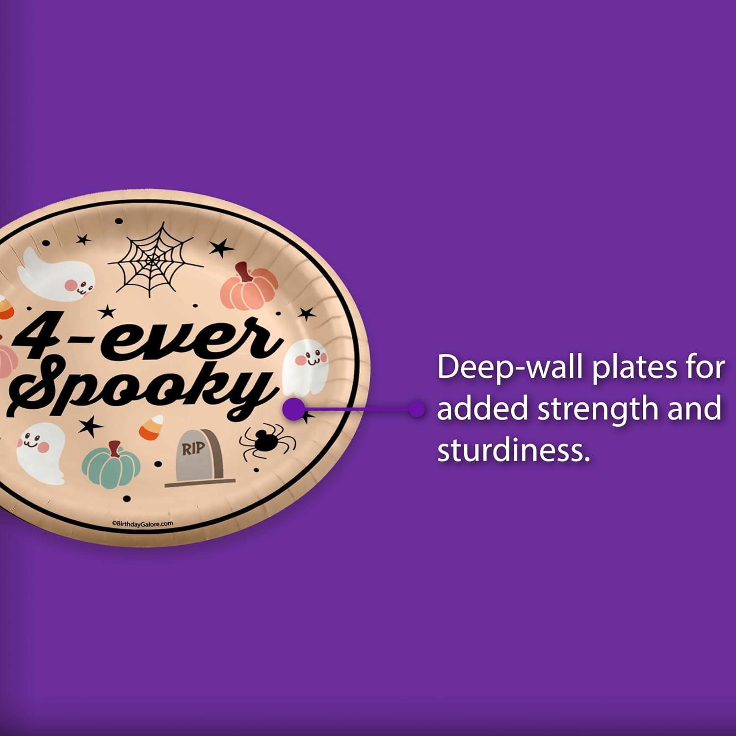 Four Ever Spooky Halloween 9" Round Paper Plates - 32 Piece Set