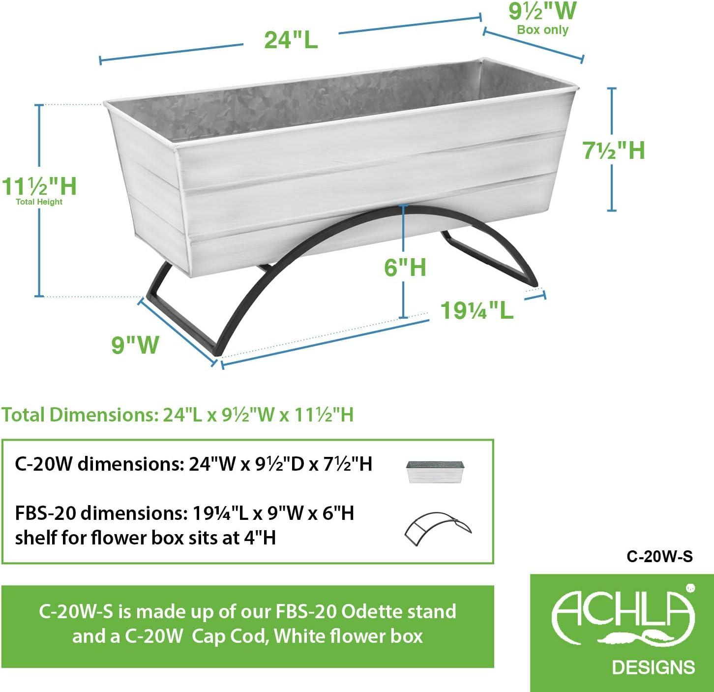 ACHLA Designs With Odette Stand Rectangular Steel Planter Boxes