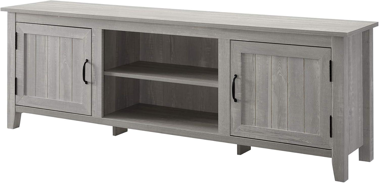 Walker Edison Simple Modern Wood TV Stand for TVs up to 78" in Stone Gray Finish