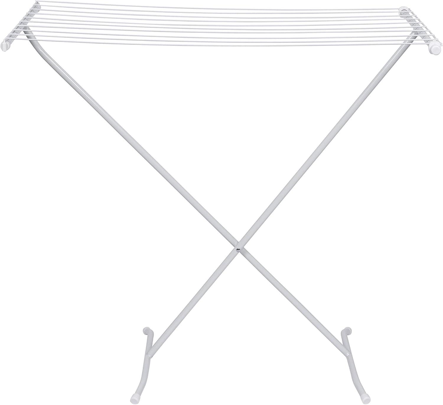 Honey-Can-Do Collapsible Steel X-Frame Freestanding Clothes Drying Rack, White