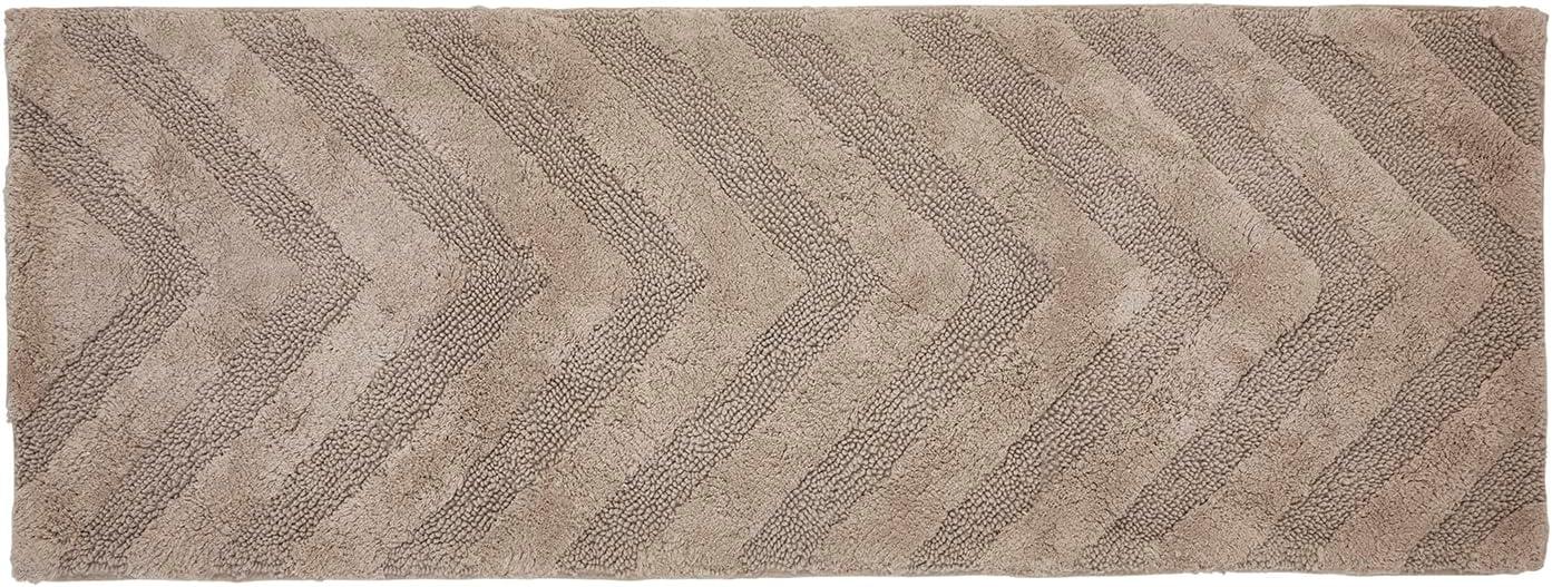 Better Trends Hugo 100% Cotton Tufted Non-Slip Backing Bath Rug 20" x 60" Runner - Beige