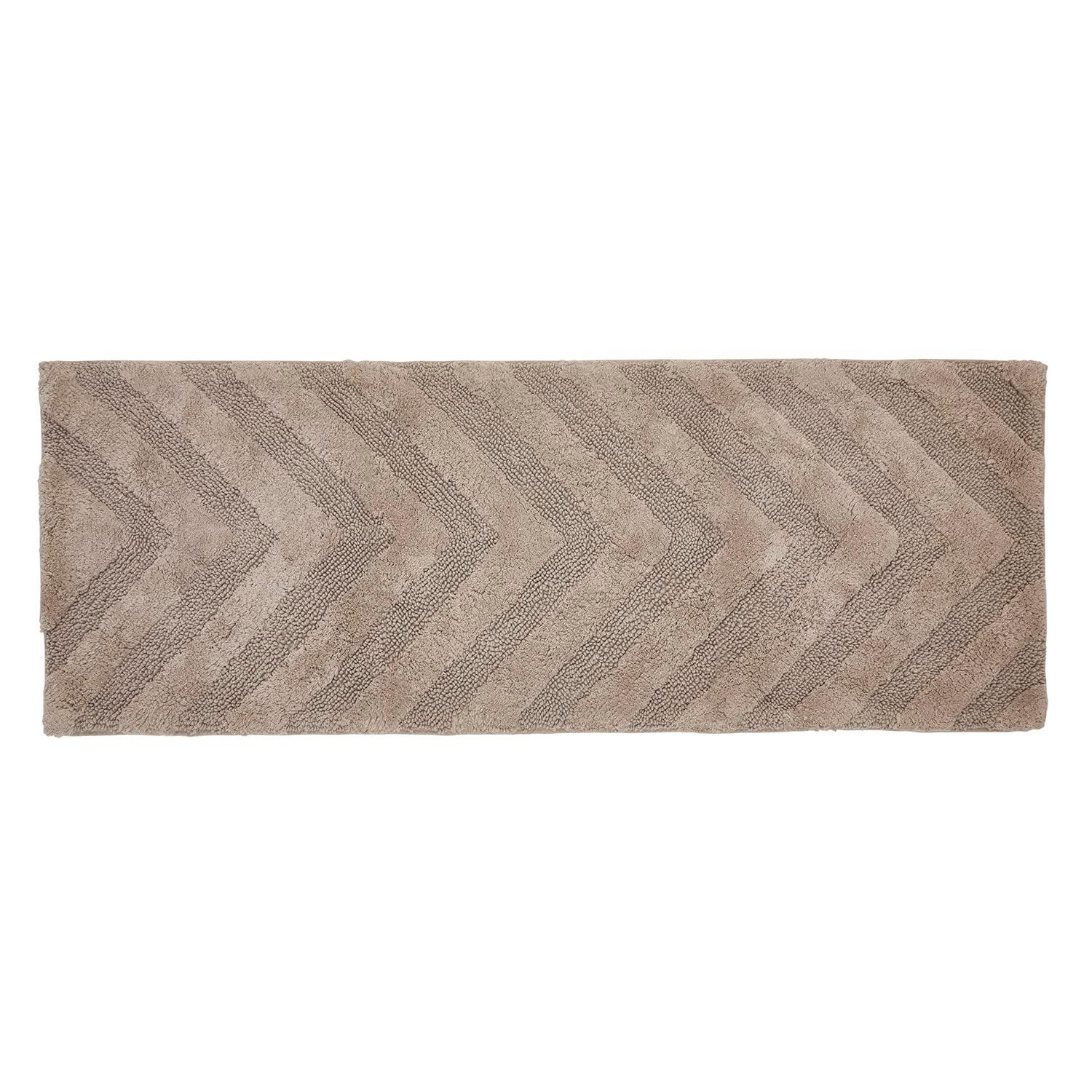 Better Trends Hugo 100% Cotton Tufted Non-Slip Backing Bath Rug 20" x 60" Runner - Beige