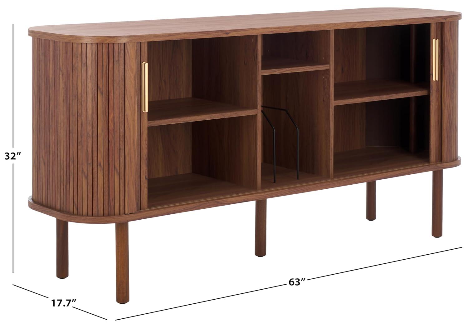 Tealla Sideboard/Media Stand - Walnut/Gold - Safavieh